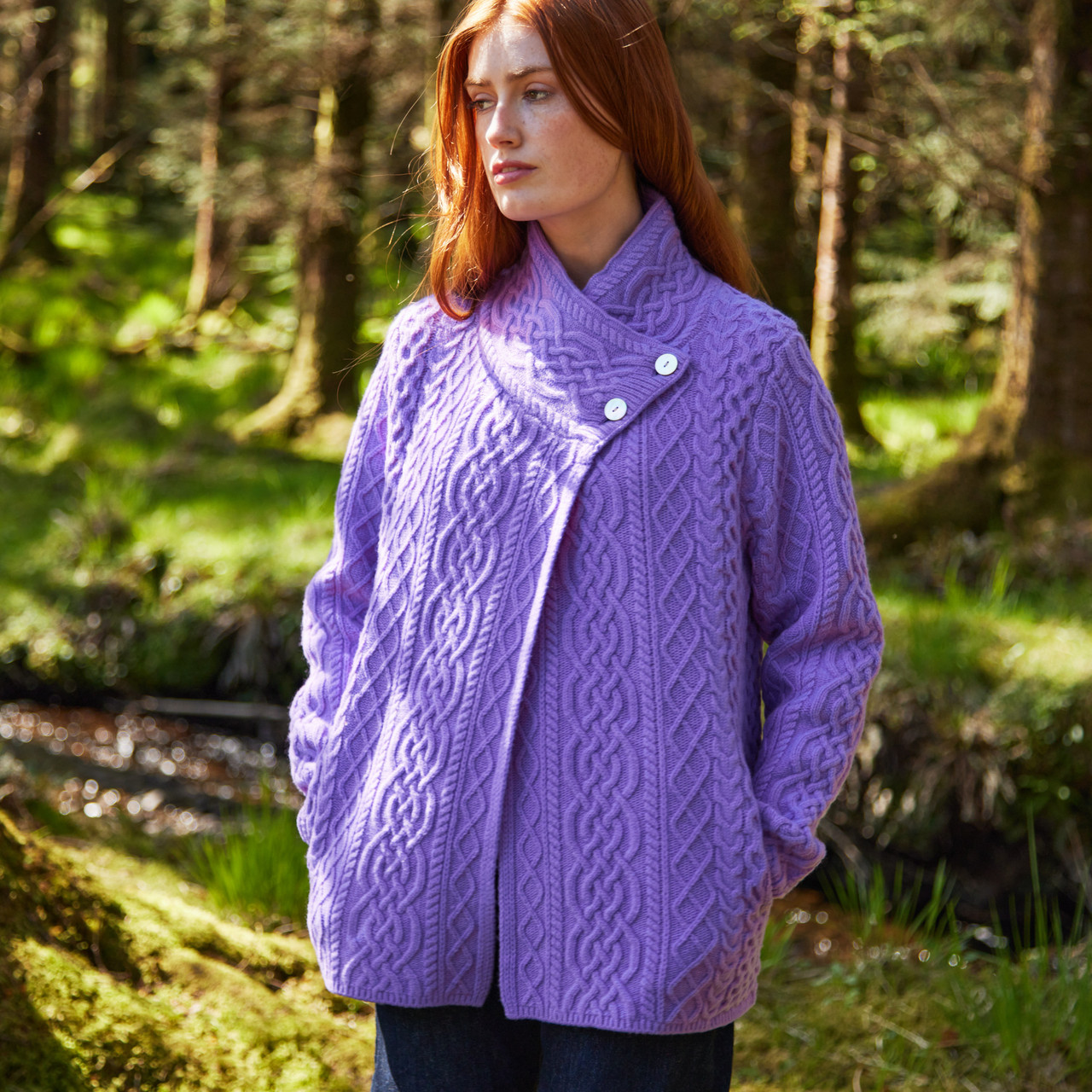 Alison Aran Two-Button Cardigan – Heather Kilkenny Design