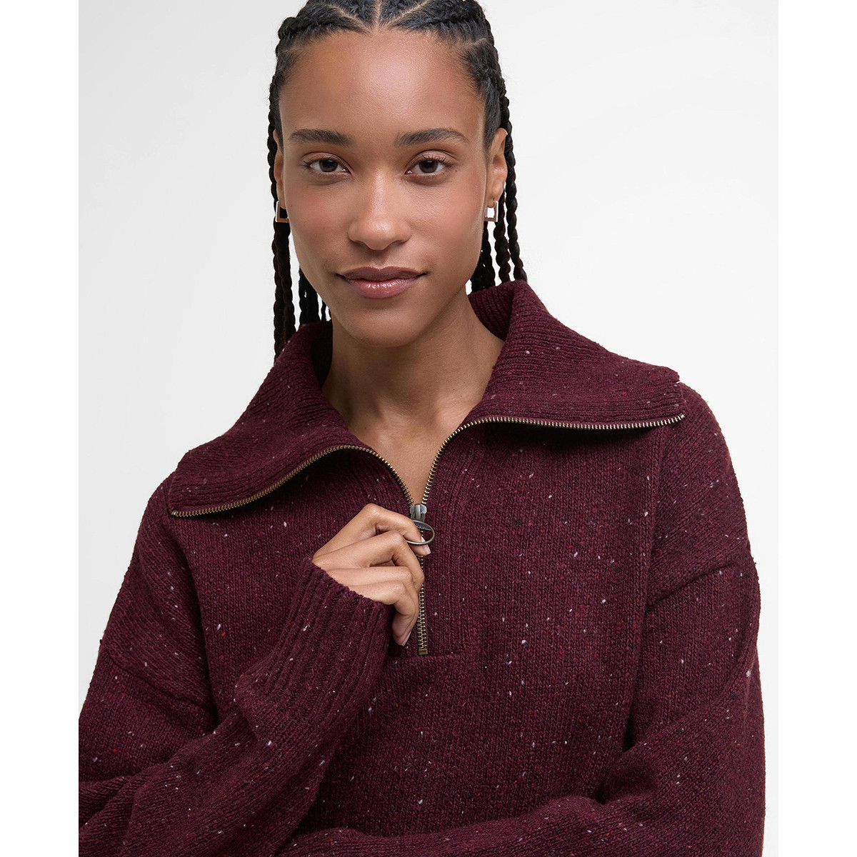 Barbour Lavensdale Half Zip Jumper – Black Cherry Kilkenny Design