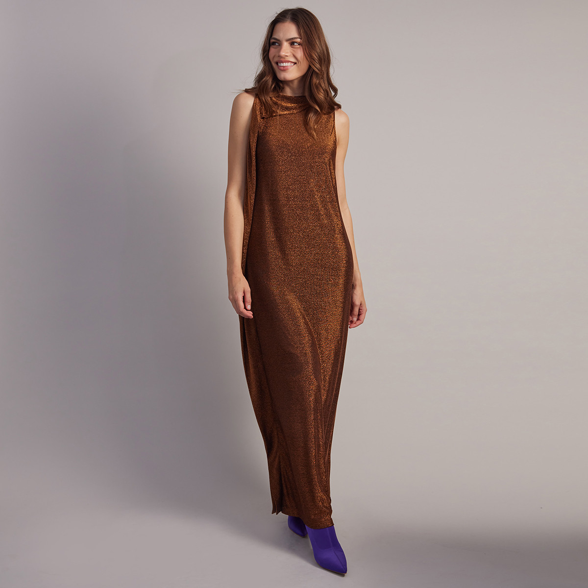 designer dress limited edition Limited Edition Double V-Neck Long Sleeve Swing Dress