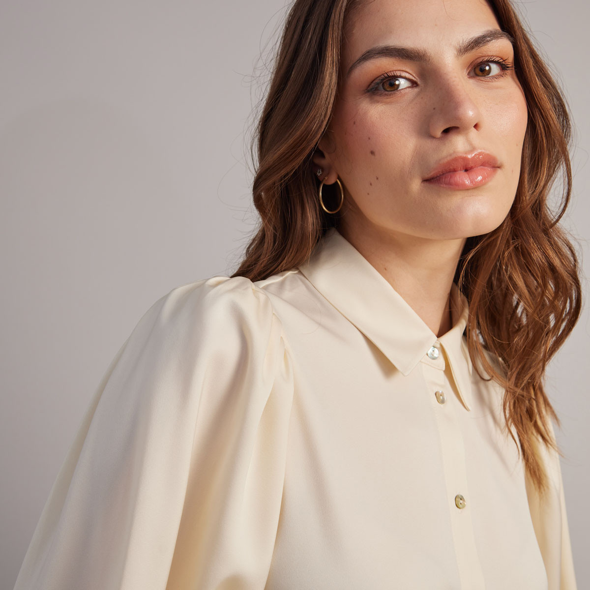 【Knuth Marf】accent balloon shirt blouse Knuth Marf accent balloon shirt blouse Coco Balloon Sleeve Shirt