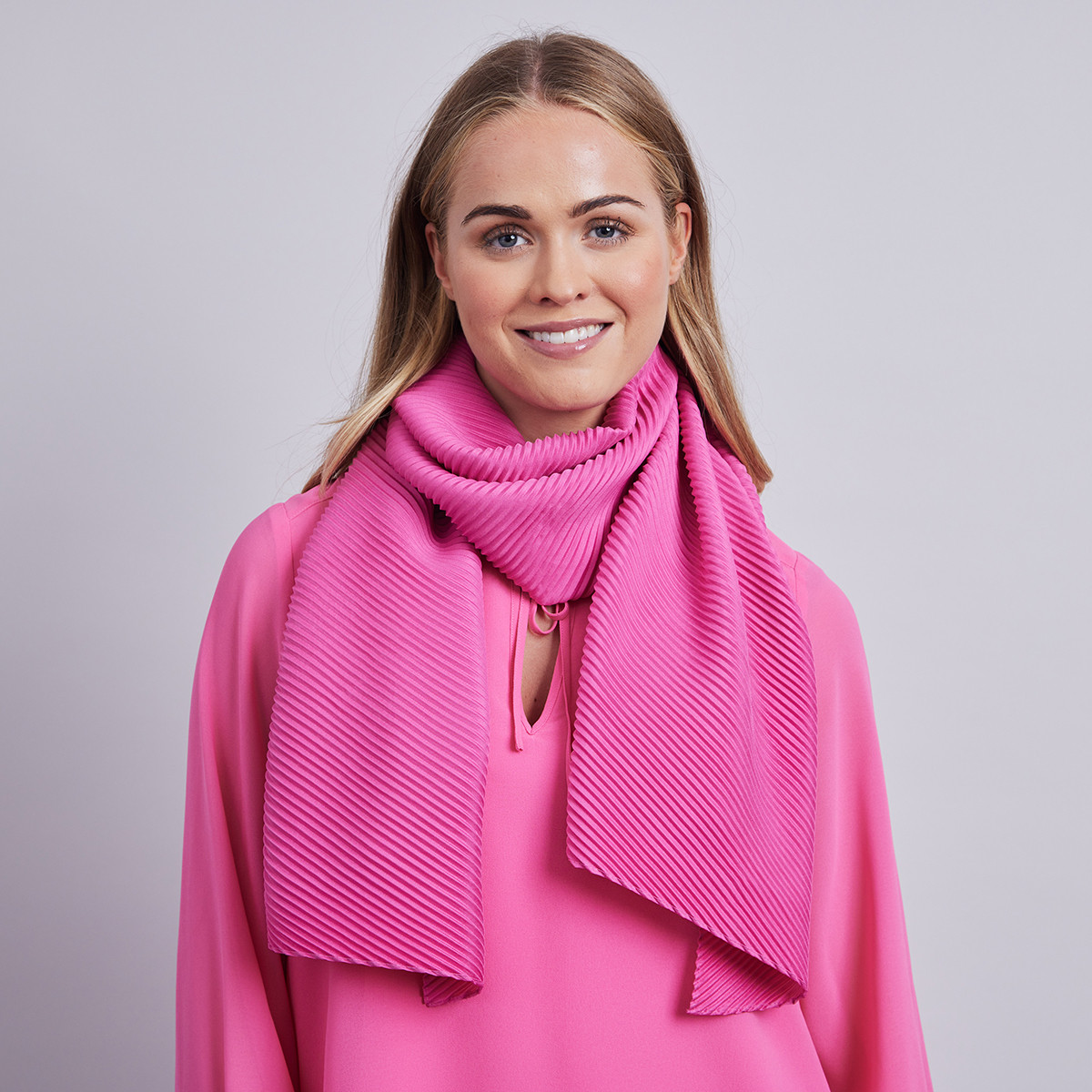 Bethany Pleated Lightweight Scarf - Pink | Kilkenny Design
