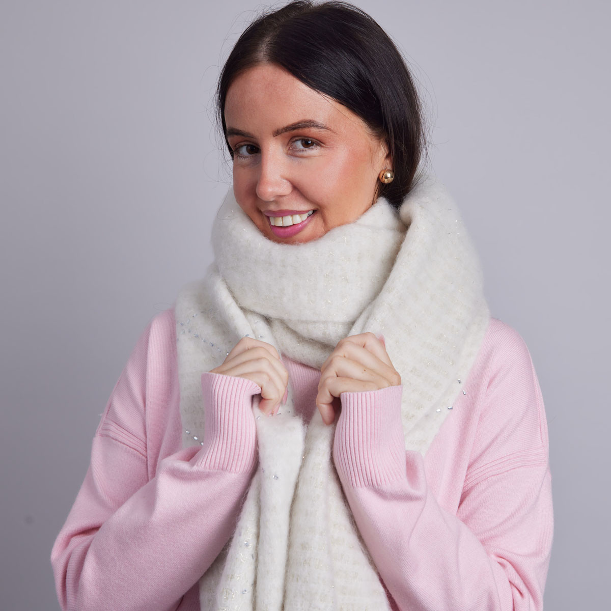 Drew Hat & Scarf Set Cable - Cream | Kilkenny Design