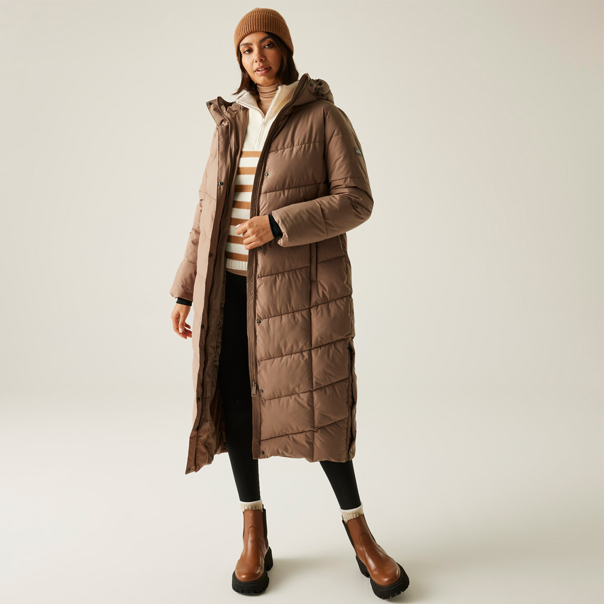 Women's Eloria Quilted Jacket - Mocha | Kilkenny Design