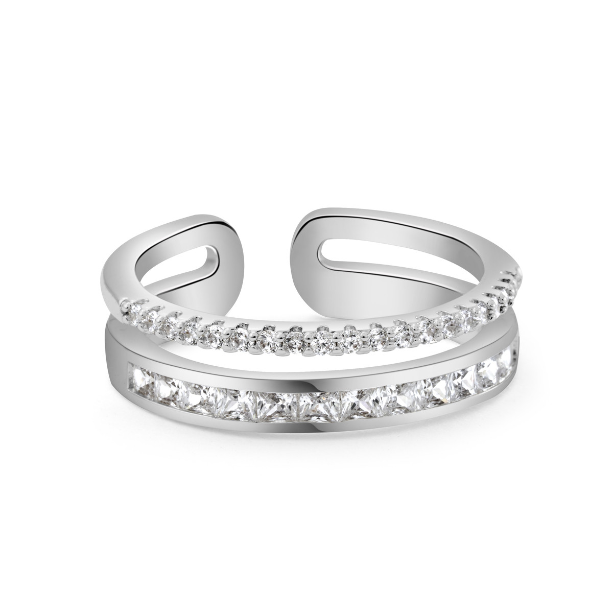 Silver Plated Double Row Ring | Kilkenny Design