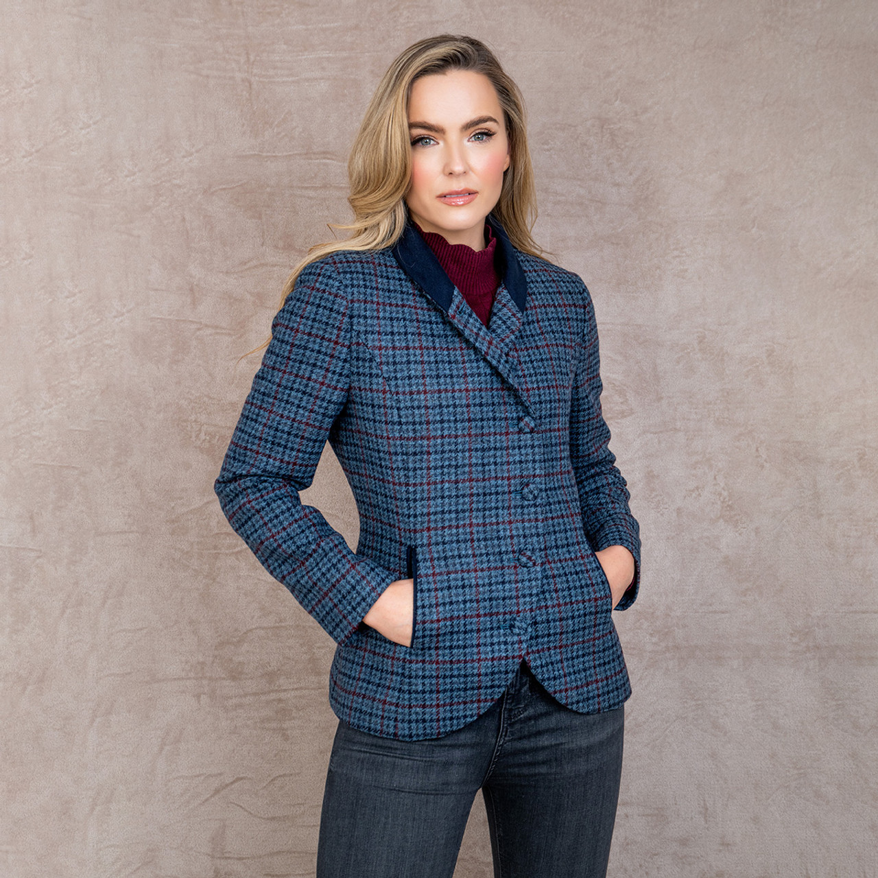 Blue Checked Tweed Jacket