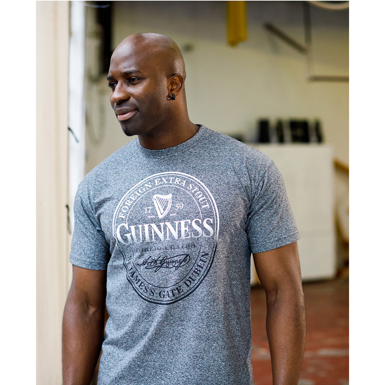 Guinness Stamp Grindle T-Shirt Grey/Black | Kilkenny Design