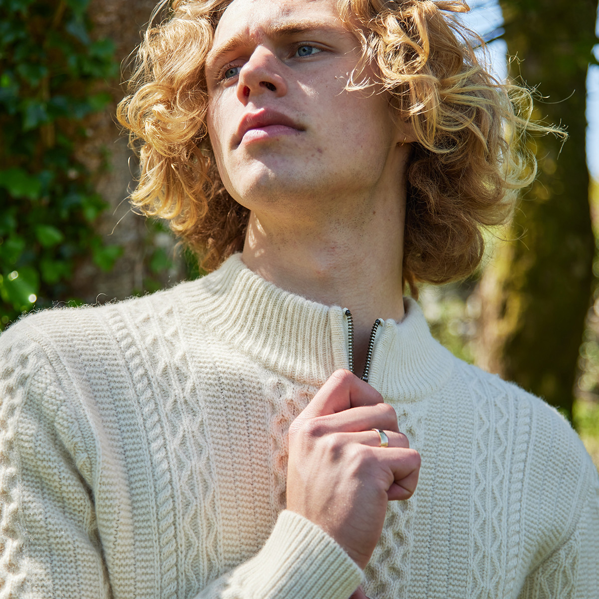 George Honeycomb Full Zip Aran Cardigan | Kilkenny Design