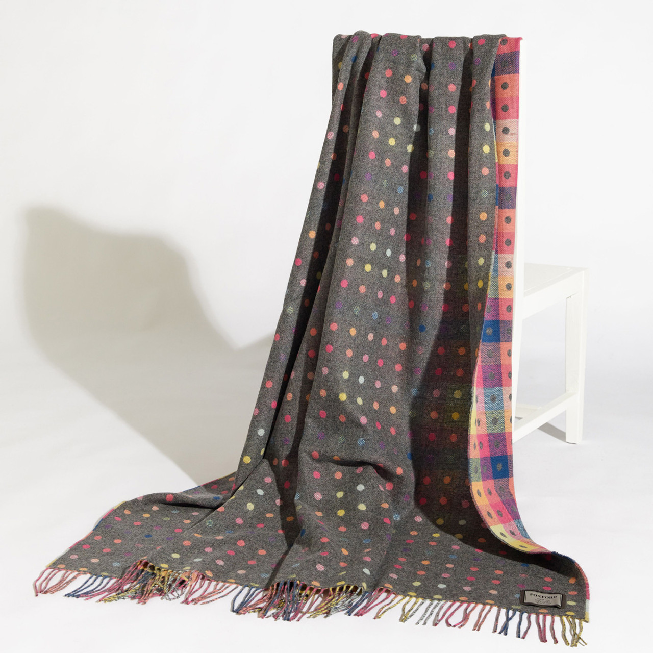 Foxford Grey Oxford Multi Spot Throw Kilkenny Design