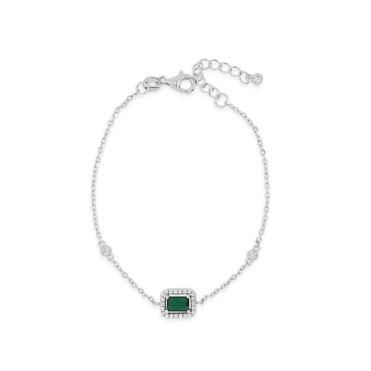 Secondhand 9ct Emerald & Diamond Bracelet at Segal's Jewellers