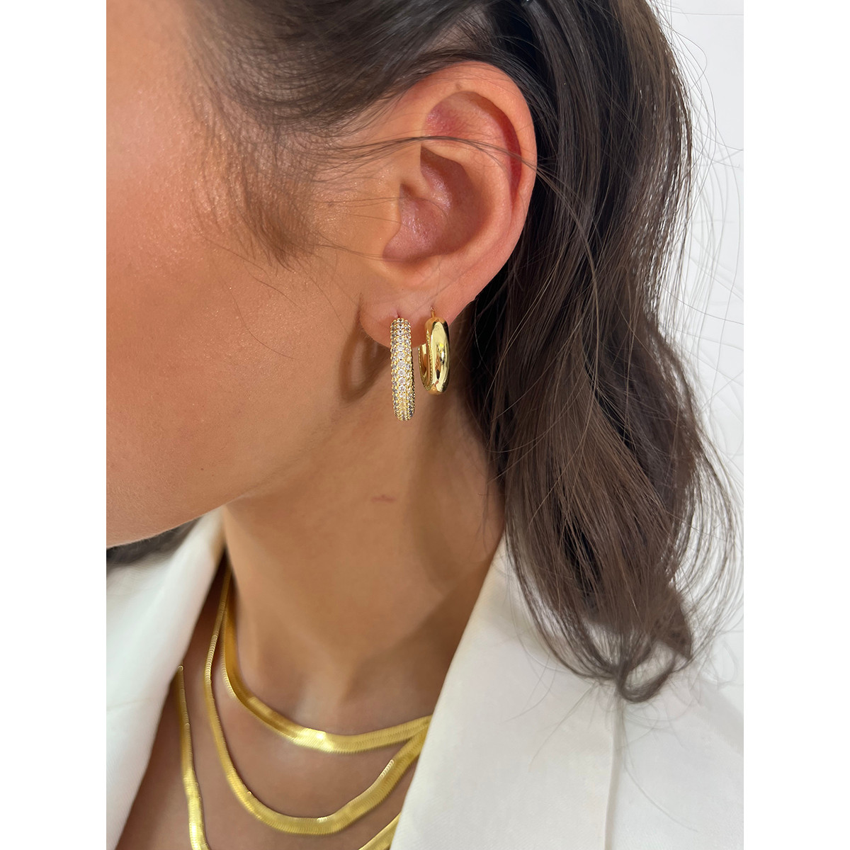 Crystals Co Medium Chunky Gold Hoop Earrings Kilkenny Design