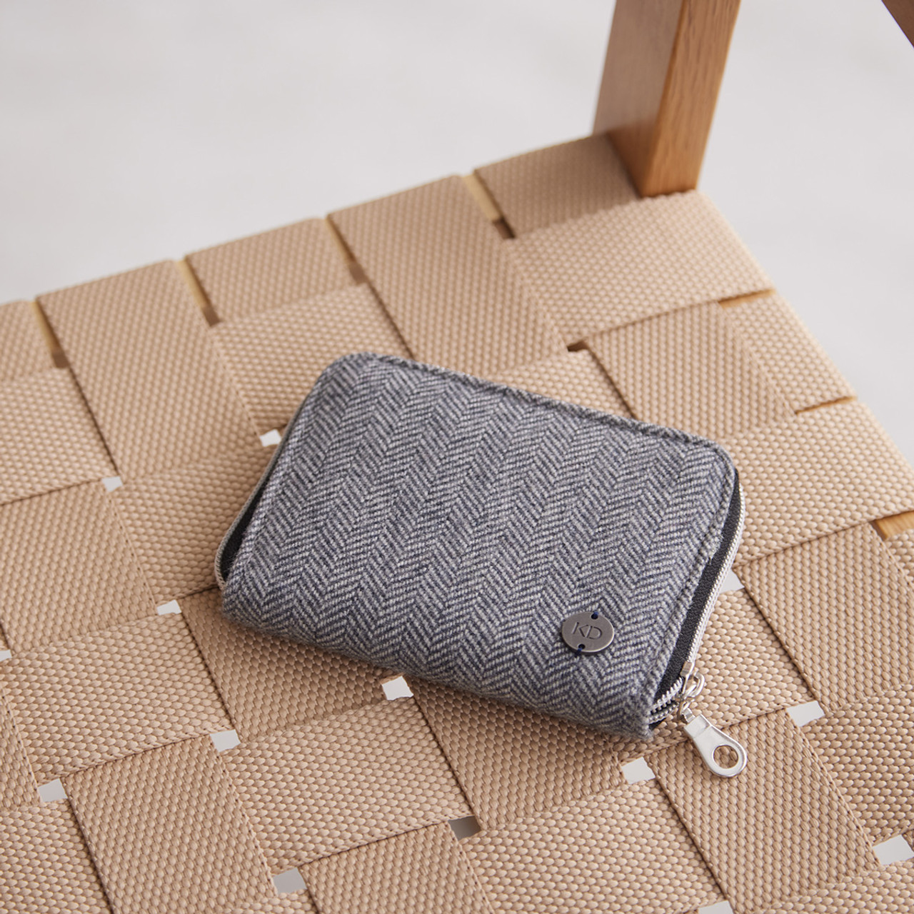 martina tweed small zip around purse grey herringbone 1 73571.1690580456