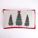 Knitted Christmas Cushion - Trees with Bows