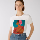 OUI Lady Print Jewelled T-Shirt_0