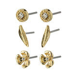 Pilgrim Gold Plated Echo Recycled Stud Earrings 3-In-1 Set_0