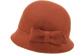 Woolfelt Bow Cloche Burgundy Red