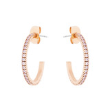 Gold Pave Set Hoop Earrings