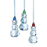 Galway Crystal Magical Snowman Set of 3 Tree Decorations