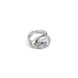 Ring With Blue & Clear Stones