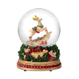 Large Prancing Reindeer Musical Snow Globe_0