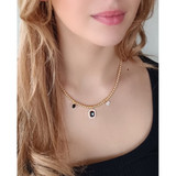 Absolute Beaded Charm Necklace Gold & Jet