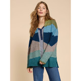 White Stuff Patti Patchwork Cardigan Green Multi