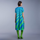 Aura Dress Strong Blue & Poison Green