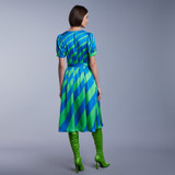 Aura Dress Strong Blue & Poison Green