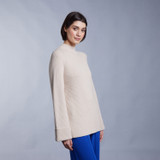 Embrace Sweater Polo Neck Whitecap Grey & Dazzling Blue