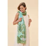 Secret Paradise Print Scarf Aqua 