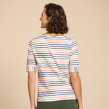 Sydney Boat Neck T-Shirt Ivory Multi 