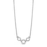 Three Open Circles Necklace Silver 