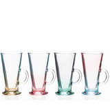 Two Tone Lustre Latte Glasses Set of 4