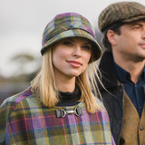 Flapper Ladies Cap - Purple Check