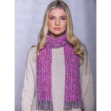 Mohair Viscose Scarf Pink Stripe 