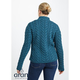 Louisburgh Cable Aran Cardigan Irish Sea