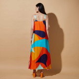 Float Strappy Long Dress Bealtaine Print