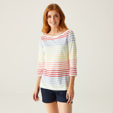 Bayletta 3/4 Sleeve Top White Multi