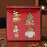Exclusive Set of 4 Decorations (Holly Frame, Robin, Nutcracker, Tree)
