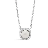 Silver Crystal Pearl Necklace