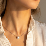 Silver Crystal Pearl Necklace