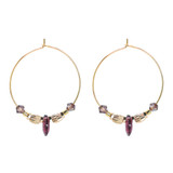 Amara Drop Hoops - Amethyst