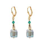 Amara Short Cube Earrings - Emerald