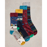 Gents Christmas Ankle Socks 4 Pack
