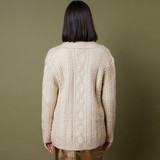 Cosmic Metallic Edge-to-Edge Aran Cardigan Gold