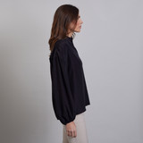 New Romantic Exaggerated Blouse Black