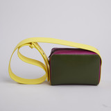 Urban Single Zip Contrast Crossbody Purple/Green