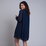 Bethany Long Pleated Dress Navy
