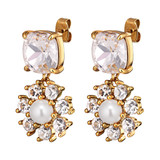 Poppy Crystal / White Pearl Earring