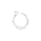 Double Row Bracelet with Freshwater Pearl