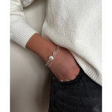 Double Row Bracelet with Freshwater Pearl